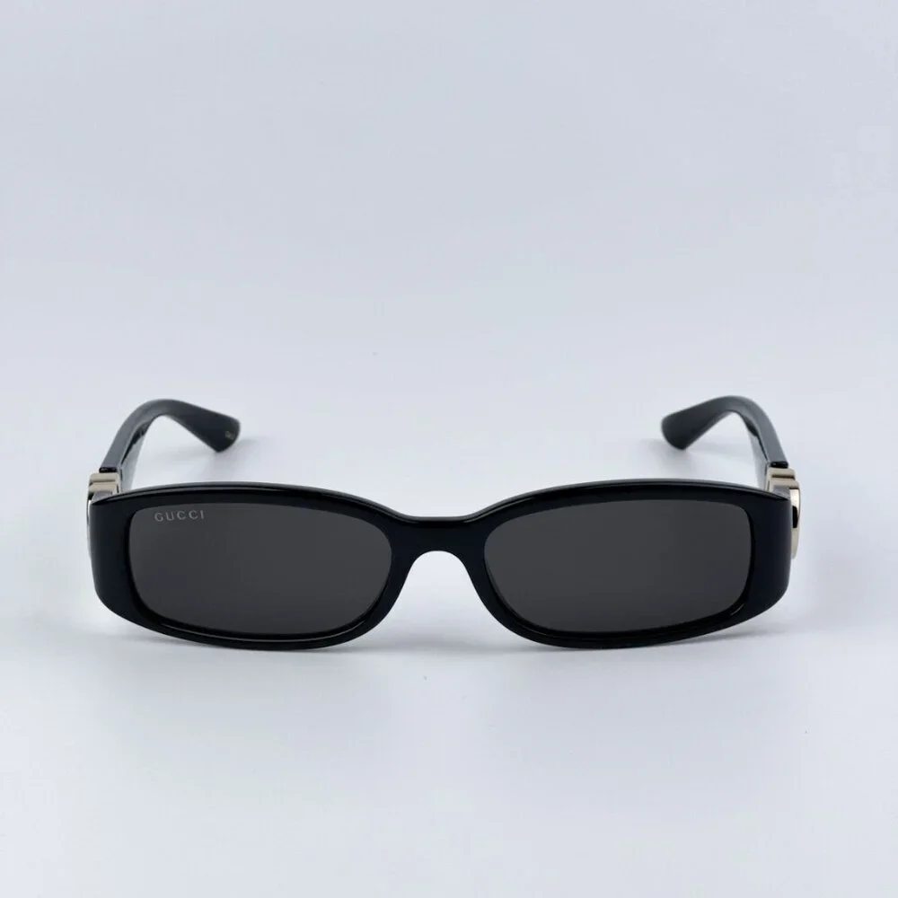 Gucci GG1661S 001 BRAND NEW Sunglasses Black Grey Rectangle Unisex